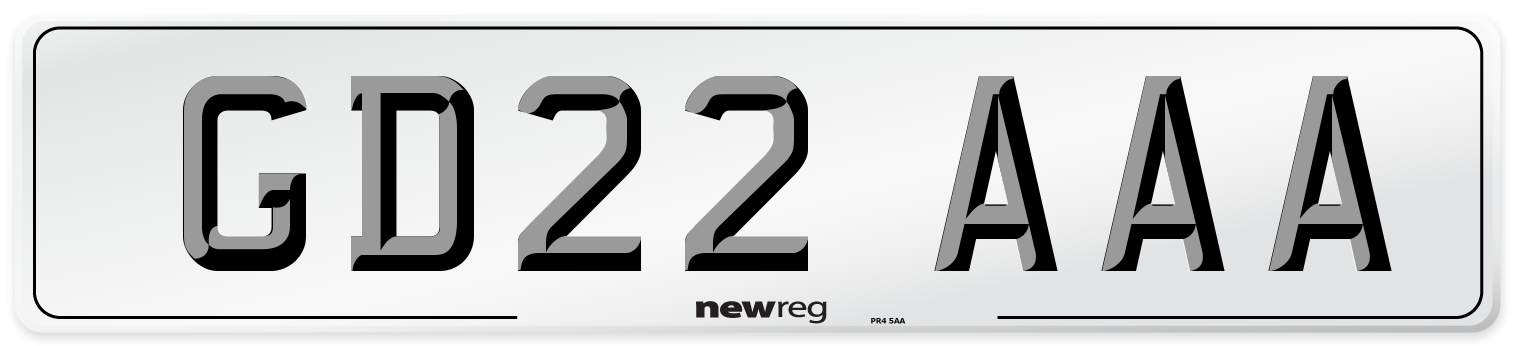 GD22 AAA Number Plate from New Reg